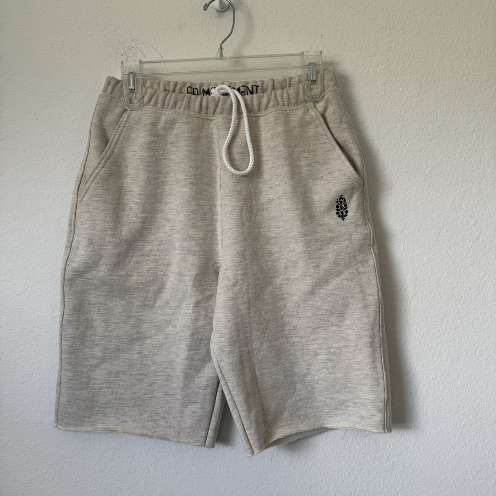 NEW Free People FP Movement For the Win Long Shorts Logo Size Small Tan Beige - Picture 10 of 14